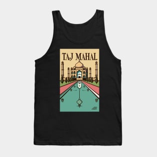 A Vintage Travel Art of the Taj Mahal in Agra - India Tank Top